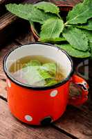 Cup of fresh herbal tea