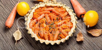 Pie with carrots and pumpkin