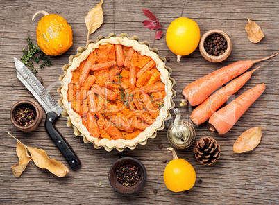Pie with carrots and pumpkin