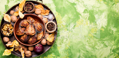 Vegetarian cutlet from walnut