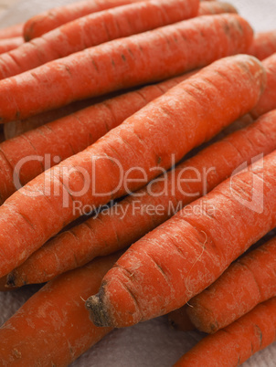 Organic carrots on a table