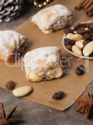 Christmas pastry on a wooden table
