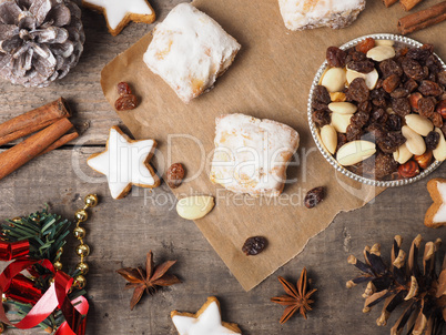 Christmas pastry on a wooden table