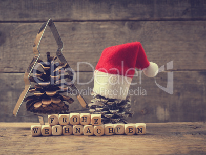 German Christmas background with a baking tin