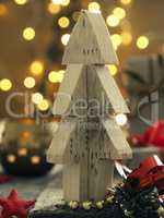 Abstract wooden Christmas tree