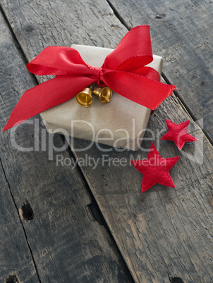 Christmas gift box with red bow