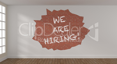 We are hiring on a brick wall
