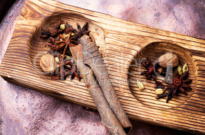 aromatic spices anise and cinnamon