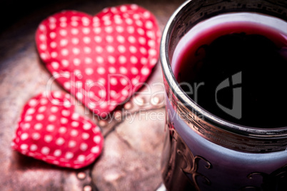 Wine and symbolic heart