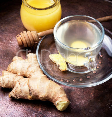Ginger tea with honey