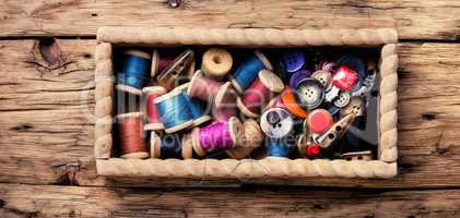 Thread spools and buttons