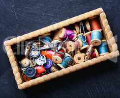 Thread spools and buttons