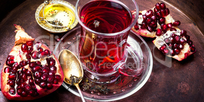 still life with pomegranate tea.