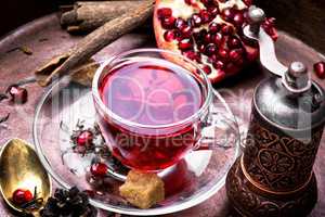 Cup of pomegranate tea