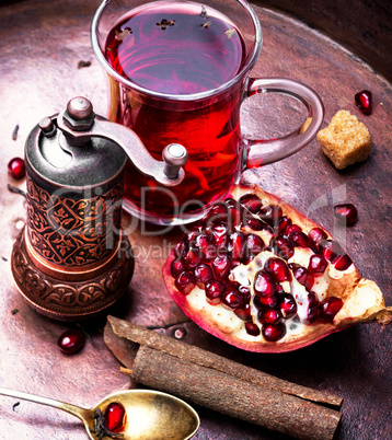 still life with pomegranate tea.