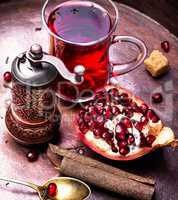 still life with pomegranate tea.