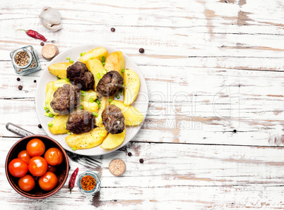 Meat cutlets and potatoes