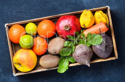 Colorful fruits and vegetables