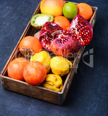 fruit in a wooden box