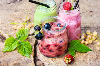 Healthy smoothies with fresh berry