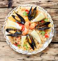 paella with seafood