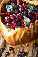 rustic summer pie with berries