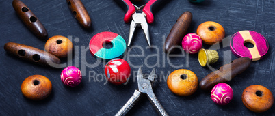 colorful wooden beads for jewelry