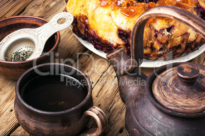 tea-party with rustic pastries