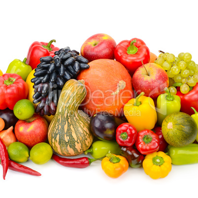 Fruit and vegetable isolated on white background