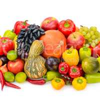 Fruit and vegetable isolated on white background