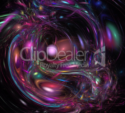image of one Digital Fractal on Black Color image of one Digital Fractal on Black Color