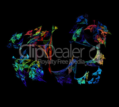image of one Digital Fractal on Black Color image of one Digital Fractal on Black Color