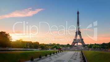 Eiffel Tower and fountains