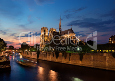 Notre Dame in evening