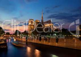 Notre Dame in evening