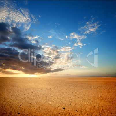 Sandy desert in Egypt
