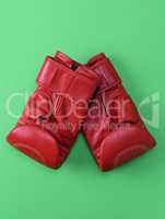 red sport leather boxing gloves