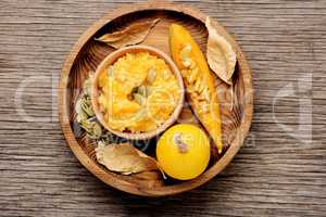 Pumpkin porridge and pumpkins