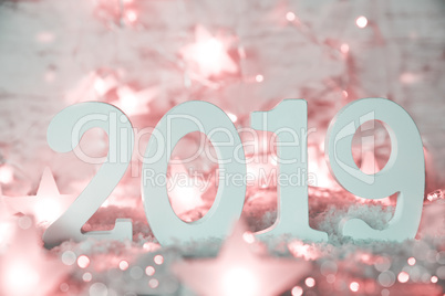 Pink Shiny Fairy Lights, Stars, 2019 For Happy New Year
