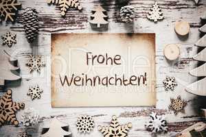 Nostalgic Decoration, Paper, Frohe Weihnachten Means Merry Christmas