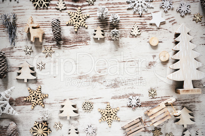 Rustic Flat Lay With Christmas Decoration, Copy Space