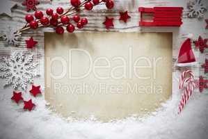Rustic Paper, Christmas Decoration, Snow, Copy Space