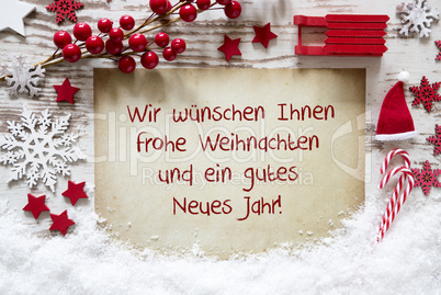 Frohe Weihnachten, Gutes Neues Jahr Means Merry Christmas And Happy New Year