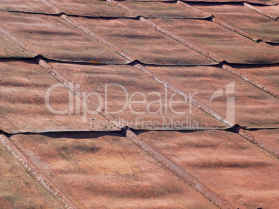 Detail of old iron rusty roof