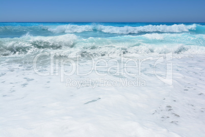 Turquoise and white Lefkada waves