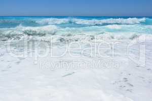 Turquoise and white Lefkada waves