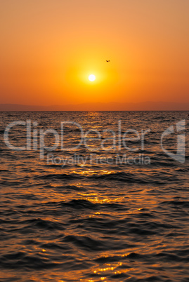 Beautiful sunrise over the Aegean sea. sunset over the sea