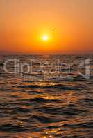 Beautiful sunrise over the Aegean sea. sunset over the sea