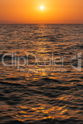 Beautiful sunrise over the Aegean sea. sunset over the sea