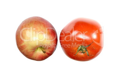 red tomato and apple